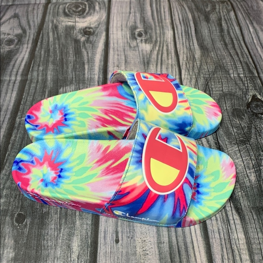 Champion Women's IPO Tie Dye Slides Size 8